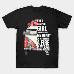Camping Girl Mouth T-Shirt - outdoorposto
